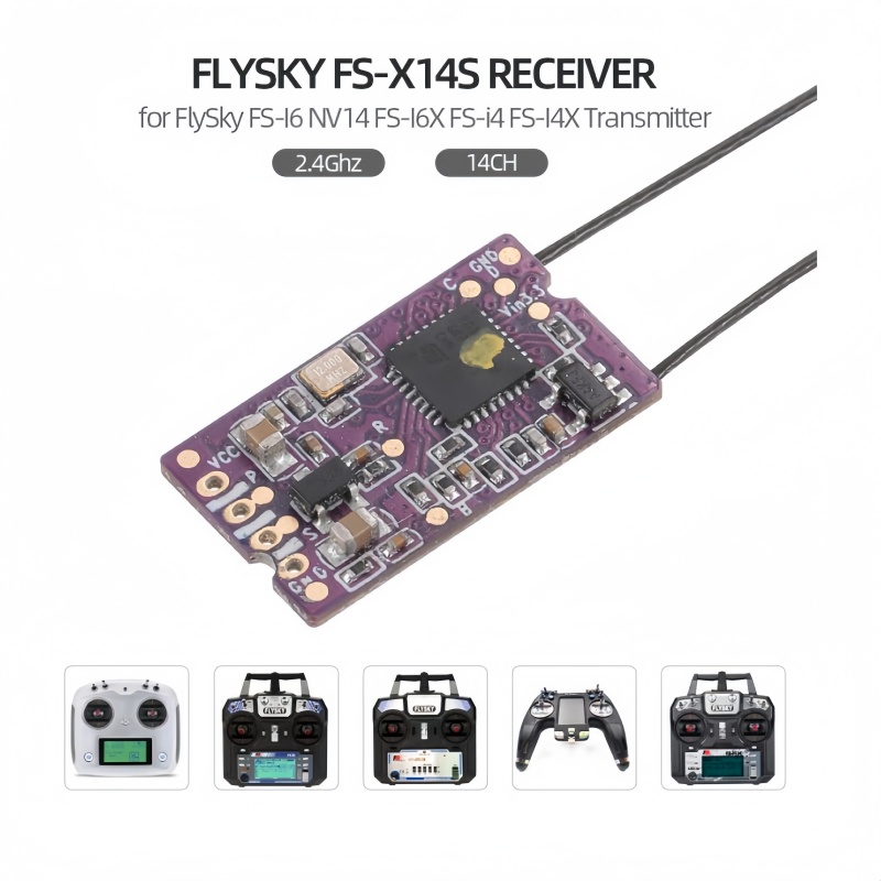 Drone Racing Antenna - Receptor Flysky FS-X14S 14CH 2.4G AFHDS