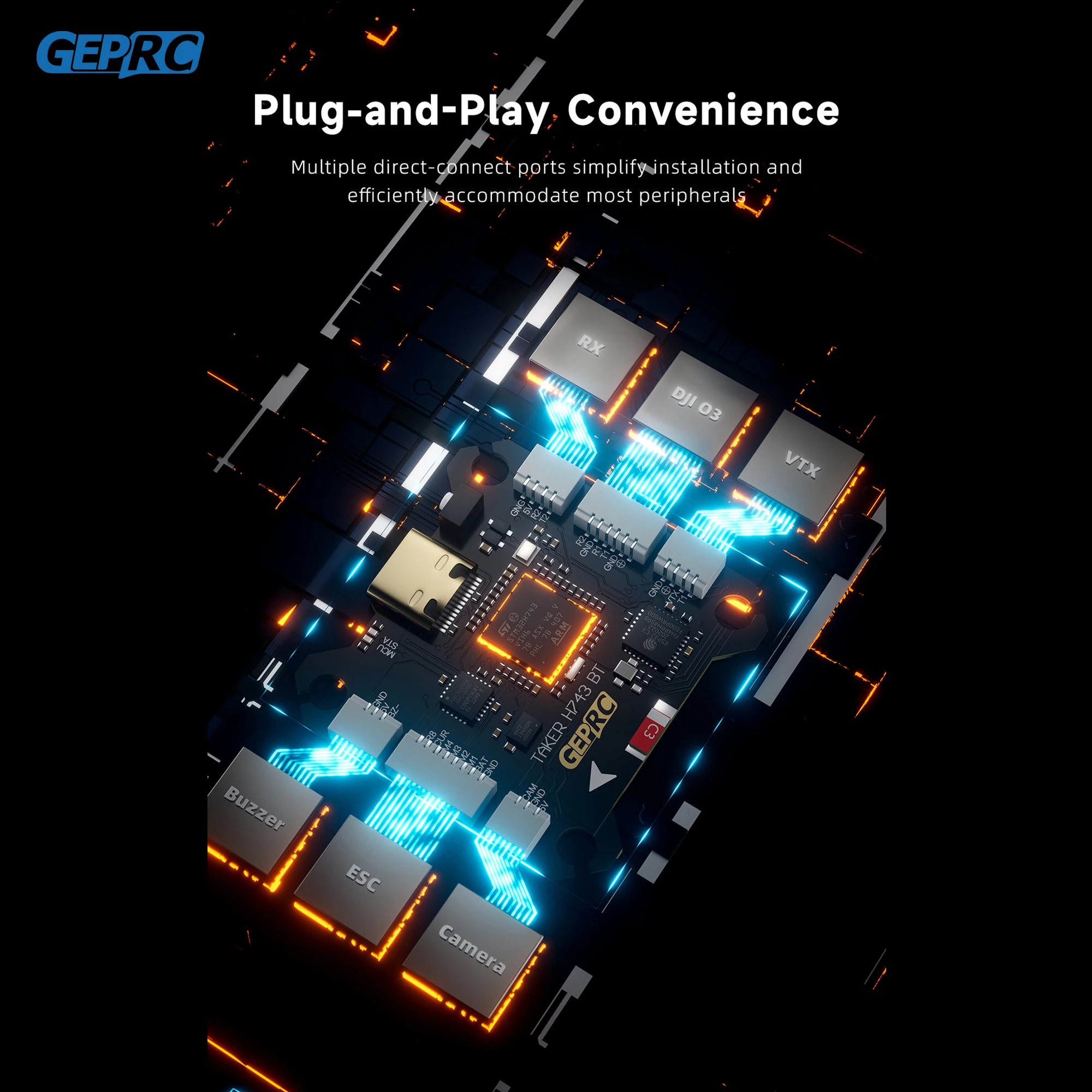 Geprc taker h743 bt 32bit 65a  - Drone Racing Flight Controller avaliação e preço